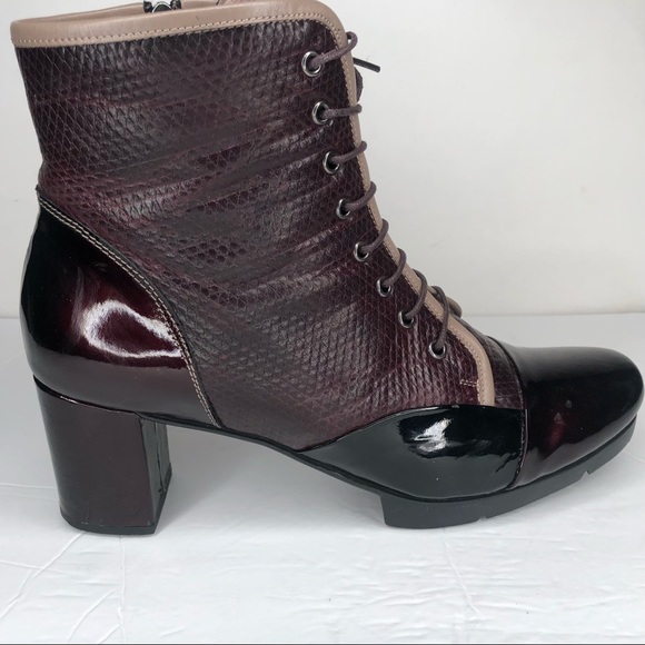 Fellini Sz 40EU/ 9.5-10US Women’s Boots Burgundy Leather Upper/Leather Lining - Picture 7 of 14